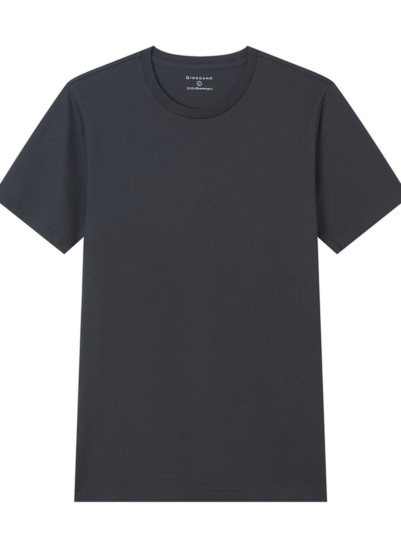 GIORDANO Men’s Slim Cotton Crew Neck Tee 3‑Pack Essentials - Image 2